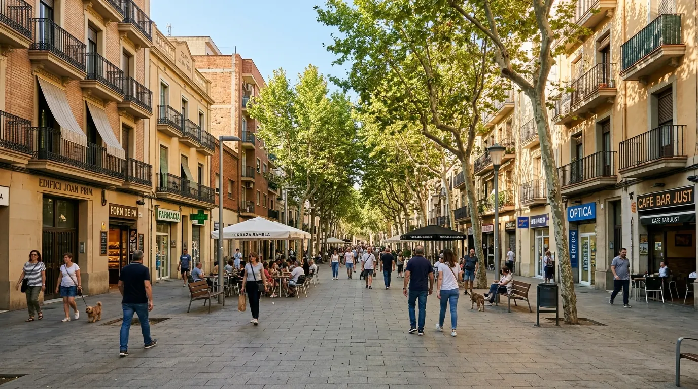 Rambla y calles de L’Hospitalet de Llobregat
